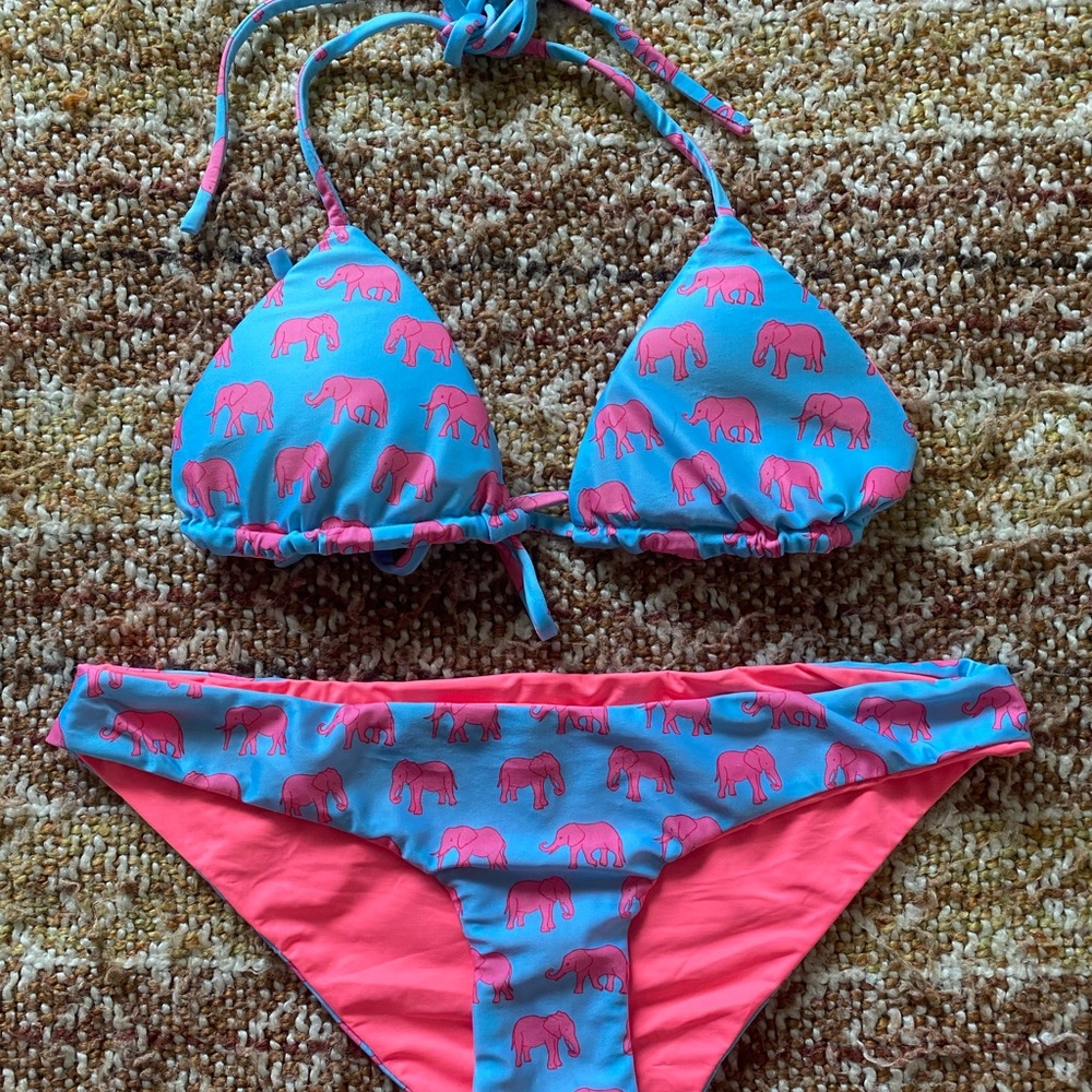 Blue and pink Elephant Bikini